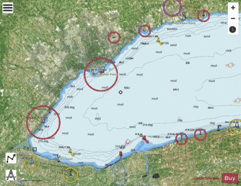 Lake Ontario\Lac Ontario, Western Portion\Partie ouest Marine Chart - Nautical Charts App - Satellite