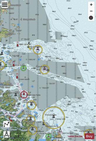 Nunaksuk Island to Calf,Cow and Bull Islands Marine Chart - Nautical Charts App - Satellite