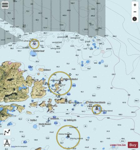 Cut Throat Island to/\xE0 Quaker Hat Marine Chart - Nautical Charts App - Satellite