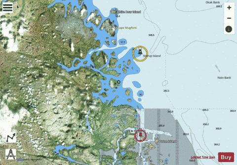 Cape Kiglapait to Khikkertarsoak North Island Marine Chart - Nautical Charts App - Satellite