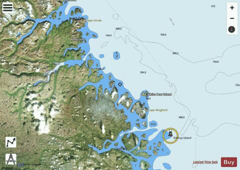 Khikkertarsoak North Island to/a Morhardt Point Marine Chart - Nautical Charts App - Satellite