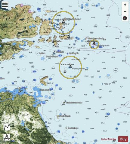 Approaches to Hamilton Inlet (Southern Portion) Marine Chart - Nautical Charts App - Satellite