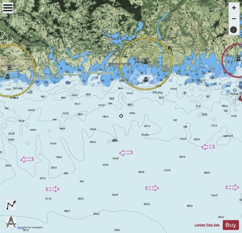 Ile a la Brume a/to Pointe Curlew Marine Chart - Nautical Charts App - Satellite