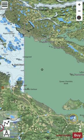 Queen Charlotte Strait, Central Portion\Partie Centrale Marine Chart - Nautical Charts App - Satellite