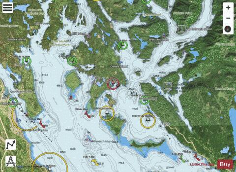 Desolation Sound and\et Sutil Channel Marine Chart - Nautical Charts App - Satellite