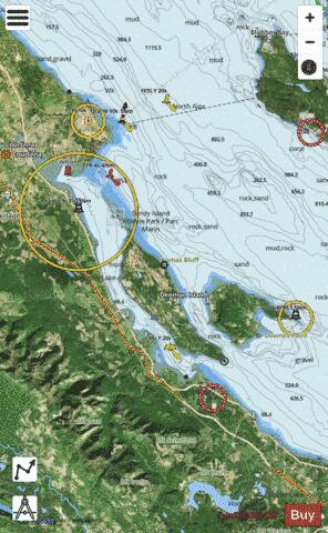 Baynes Sound Marine Chart - Nautical Charts App - Satellite