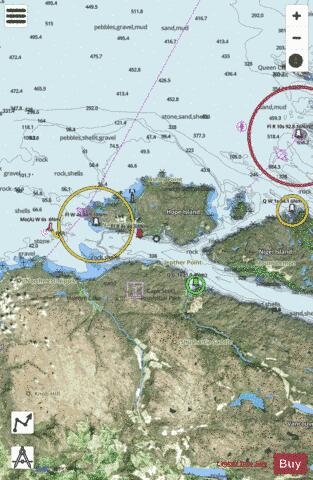 Queen Charlotte Strait Western Portion\Partie Ouest (Part 1 of 2) Marine Chart - Nautical Charts App - Satellite