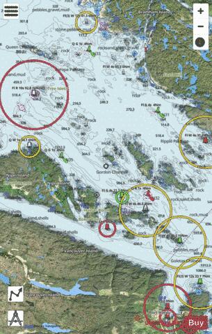 Queen Charlotte Strait Western Portion\Partie Ouest (Part 2 of 2) Marine Chart - Nautical Charts App - Satellite