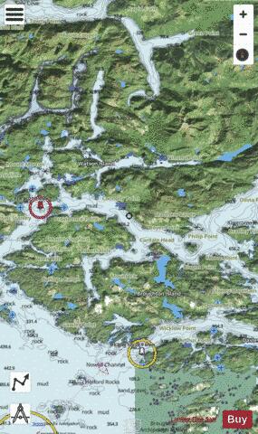 Queen Charlotte Strait Eastern Portion\Partie Est (Part 2 of 2) Marine Chart - Nautical Charts App - Satellite