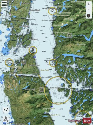 Hakai Passage to Fitz Hugh Sound (Part 2 of 2) Marine Chart - Nautical Charts App - Satellite