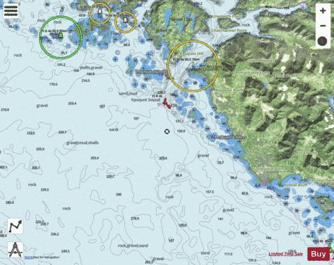 Kyuquot Sound (Part 2 of 2) Marine Chart - Nautical Charts App - Satellite