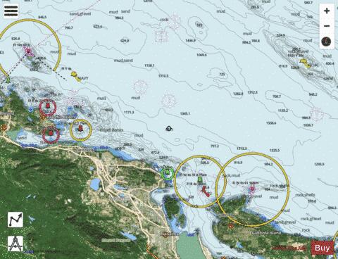 Halibut Bank to\� Ballenas Channel Marine Chart - Nautical Charts App - Satellite