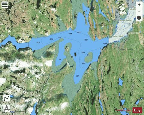 Lac aux Feuilles Marine Chart - Nautical Charts App - Satellite
