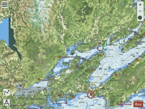 Great Bras D'Or and/et St. Patricks Channel Marine Chart - Nautical Charts App - Satellite