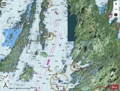 Red Island to Pinchgut Point Marine Chart - Nautical Charts App - Satellite