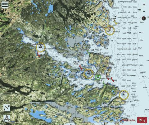 Approaches to/a White Bear Arm Marine Chart - Nautical Charts App - Satellite