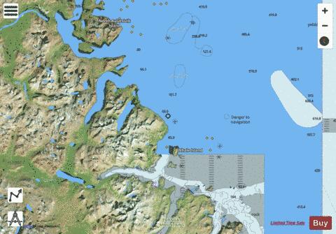 Amiktok Island to Osborne Point Marine Chart - Nautical Charts App - Satellite