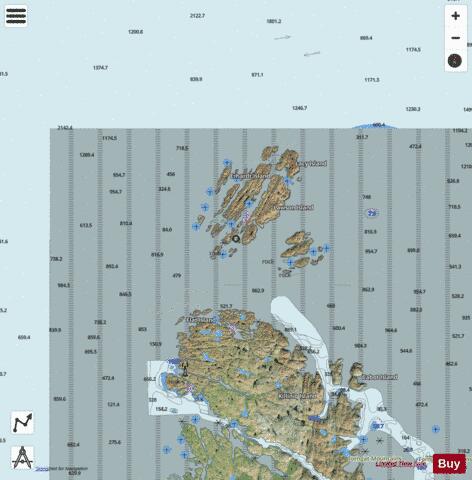 Gray Strait and Button Islands Marine Chart - Nautical Charts App - Satellite