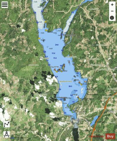 Lac Memphr�magog B-C Marine Chart - Nautical Charts App - Satellite
