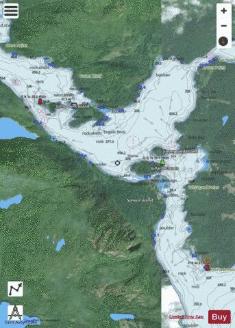 Dent and\et Yuculta Rapids Marine Chart - Nautical Charts App - Satellite