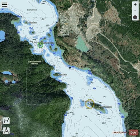 Sechelt Rapids Marine Chart - Nautical Charts App - Satellite