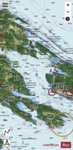 Bedwell Harbour to\a Georgeson Passage Marine Chart - Nautical Charts App - Satellite
