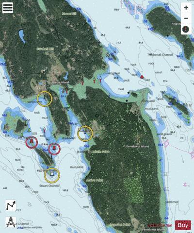 Telegraph Harbour and\et Preedy Harbour Marine Chart - Nautical Charts App - Satellite
