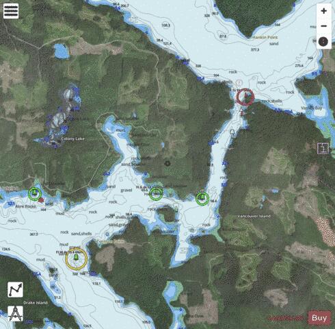 Quatsino Narrows Marine Chart - Nautical Charts App - Satellite