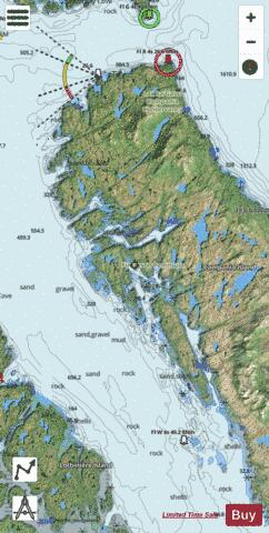 Inlets in\Entree en Campania Islands Marine Chart - Nautical Charts App - Satellite