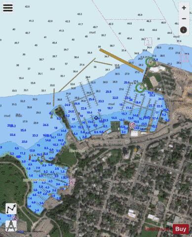 Hamilton Yacht Clubs \ Clubs nautiques de Hamilton Marine Chart - Nautical Charts App - Satellite