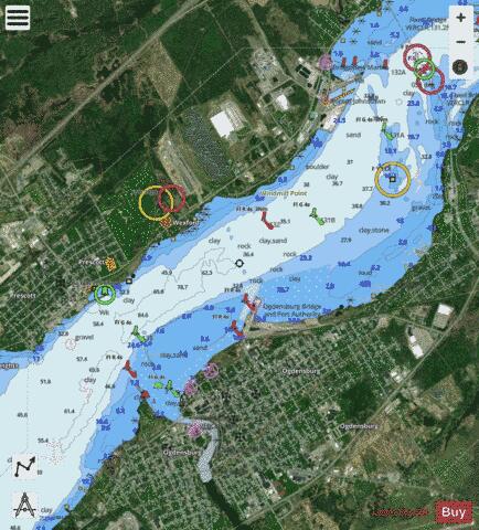 Prescott\Ogdensburg Marine Chart - Nautical Charts App - Satellite
