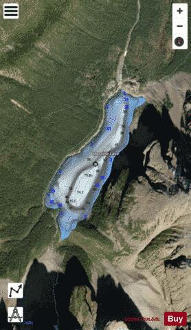 Moraine Lake depth contour Map - i-Boating App - Satellite