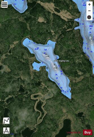 South Angling Lake depth contour Map - i-Boating App - Satellite