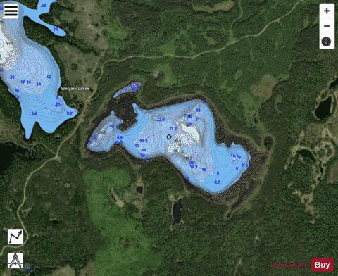 East Watjask Lake depth contour Map - i-Boating App - Satellite