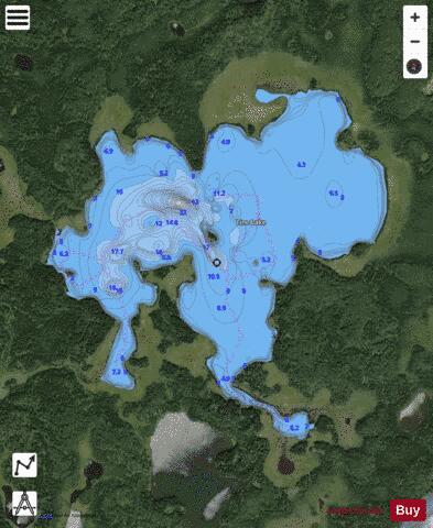 Line Lake depth contour Map - i-Boating App - Satellite