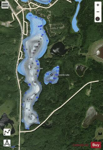 Caverly Lake depth contour Map - i-Boating App - Satellite