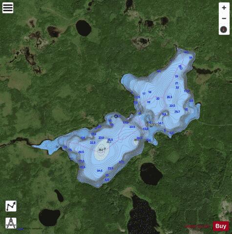 Cross Lake depth contour Map - i-Boating App - Satellite