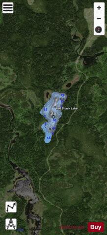 Red Shack Lake depth contour Map - i-Boating App - Satellite