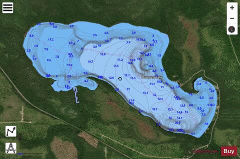 Miramichi Lake depth contour Map - i-Boating App - Satellite