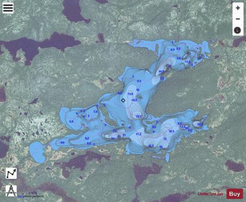Igloo Lake depth contour Map - i-Boating App - Satellite