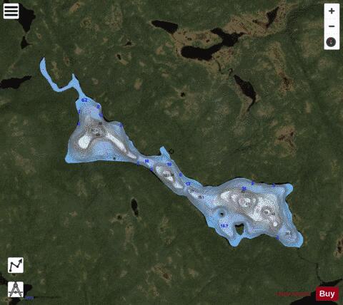 Right Lake depth contour Map - i-Boating App - Satellite
