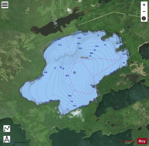 Atik Lake depth contour Map - i-Boating App - Satellite