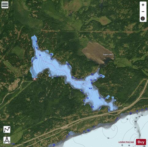 Barren Lake depth contour Map - i-Boating App - Satellite