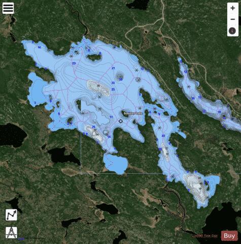 Booster Lake depth contour Map - i-Boating App - Satellite