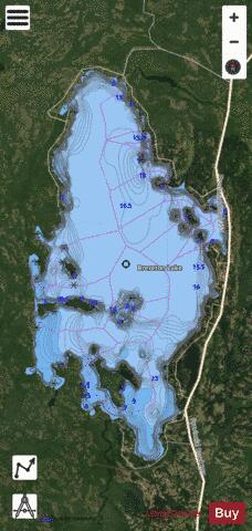 Brereton Lake depth contour Map - i-Boating App - Satellite