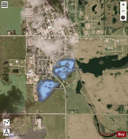 East Goose Lake depth contour Map - i-Boating App - Satellite