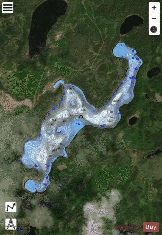 Fishing Lake depth contour Map - i-Boating App - Satellite