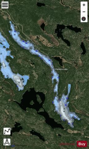 Flanders Lake depth contour Map - i-Boating App - Satellite