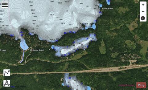 Hunt Lake depth contour Map - i-Boating App - Satellite