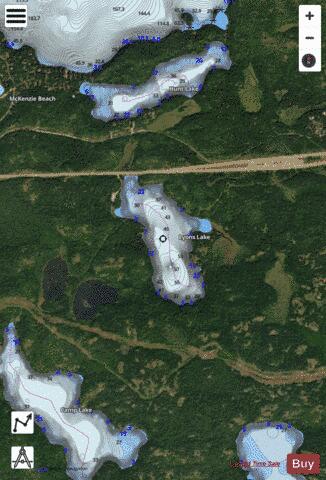Lyons Lake depth contour Map - i-Boating App - Satellite